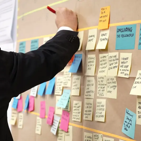Brainstorm met post-its